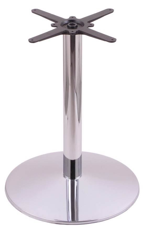 Chrome Cast Iron Table Height Base with 22x22 Round Foot K5286