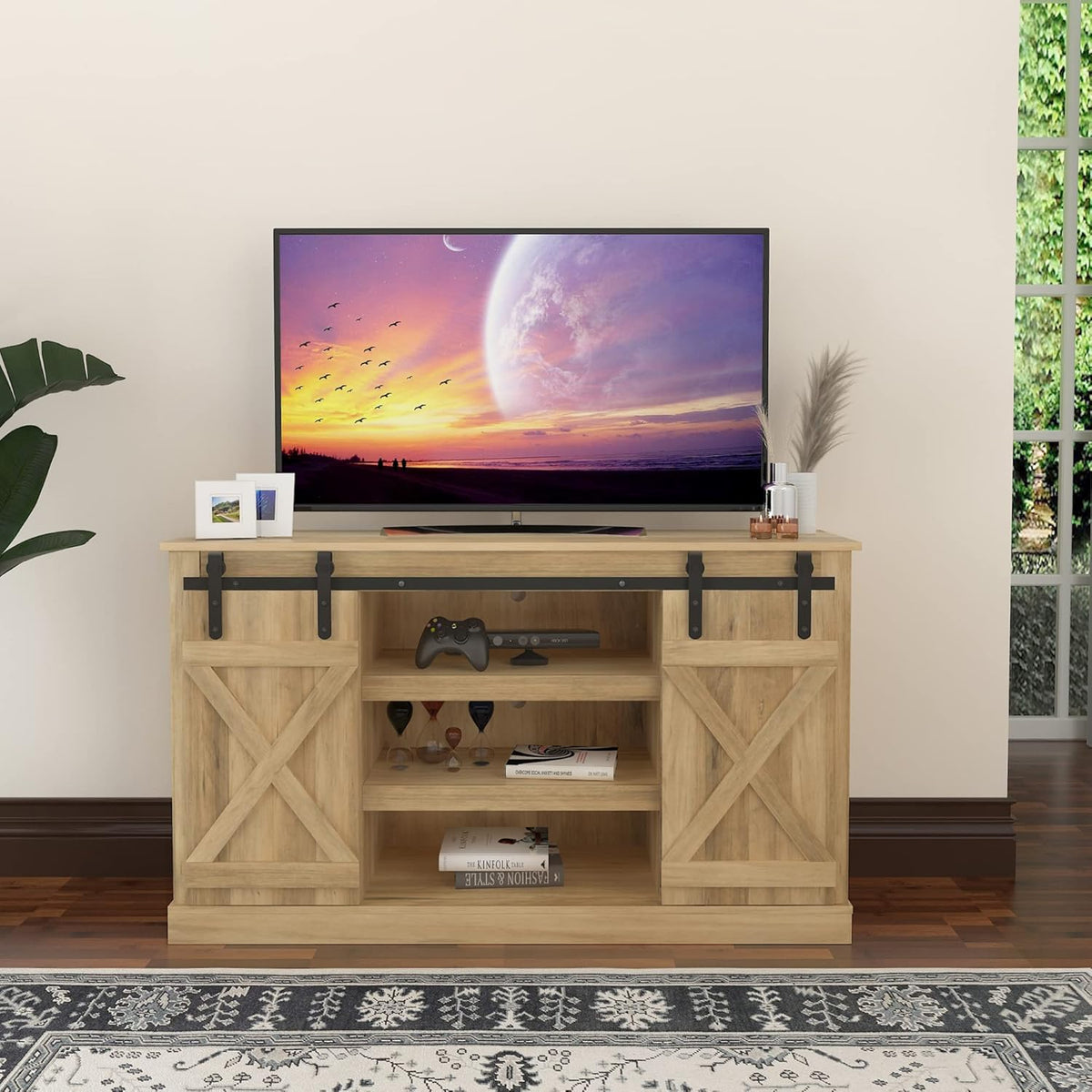 Warm White Wood TV Stand F971611