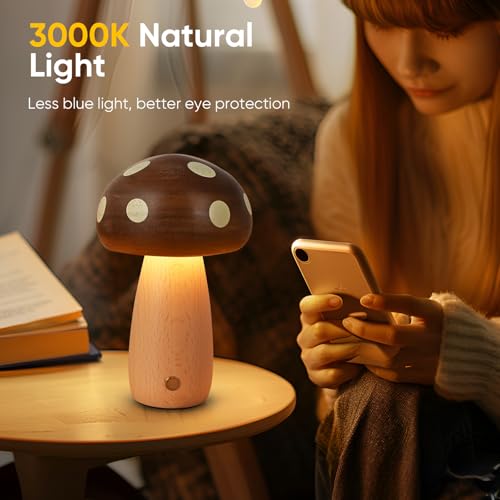 Portable Cordless Rechargeable LED Mushroom Lamp Y42629