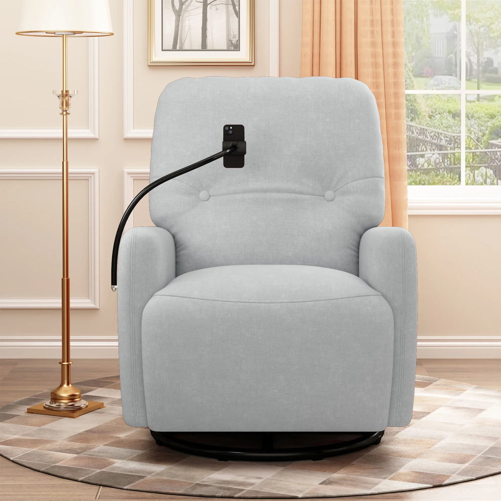 Grey 270 Degree Swivel Electric Recliner Sofa T77952