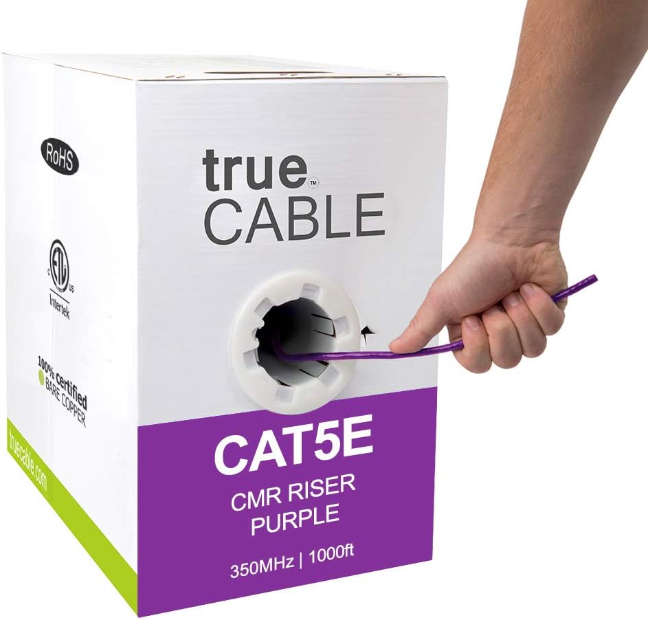 Pink 1000ft Cat5e Riser UTP Ethernet Cable I100751