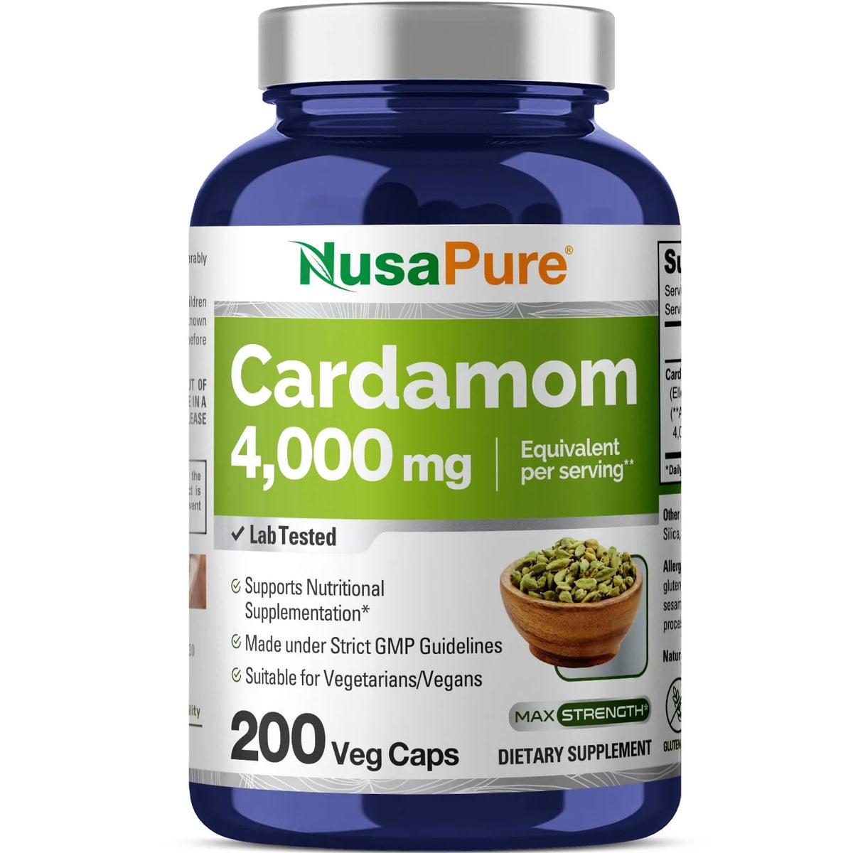 Cardamom Extract 4000mg 200 Vegetarian Capsules S460