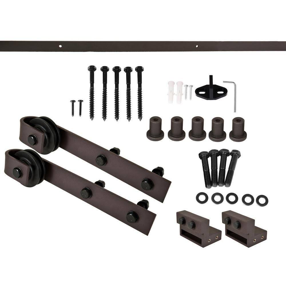 Stained Double Barn Door with Hardware Kit I52600