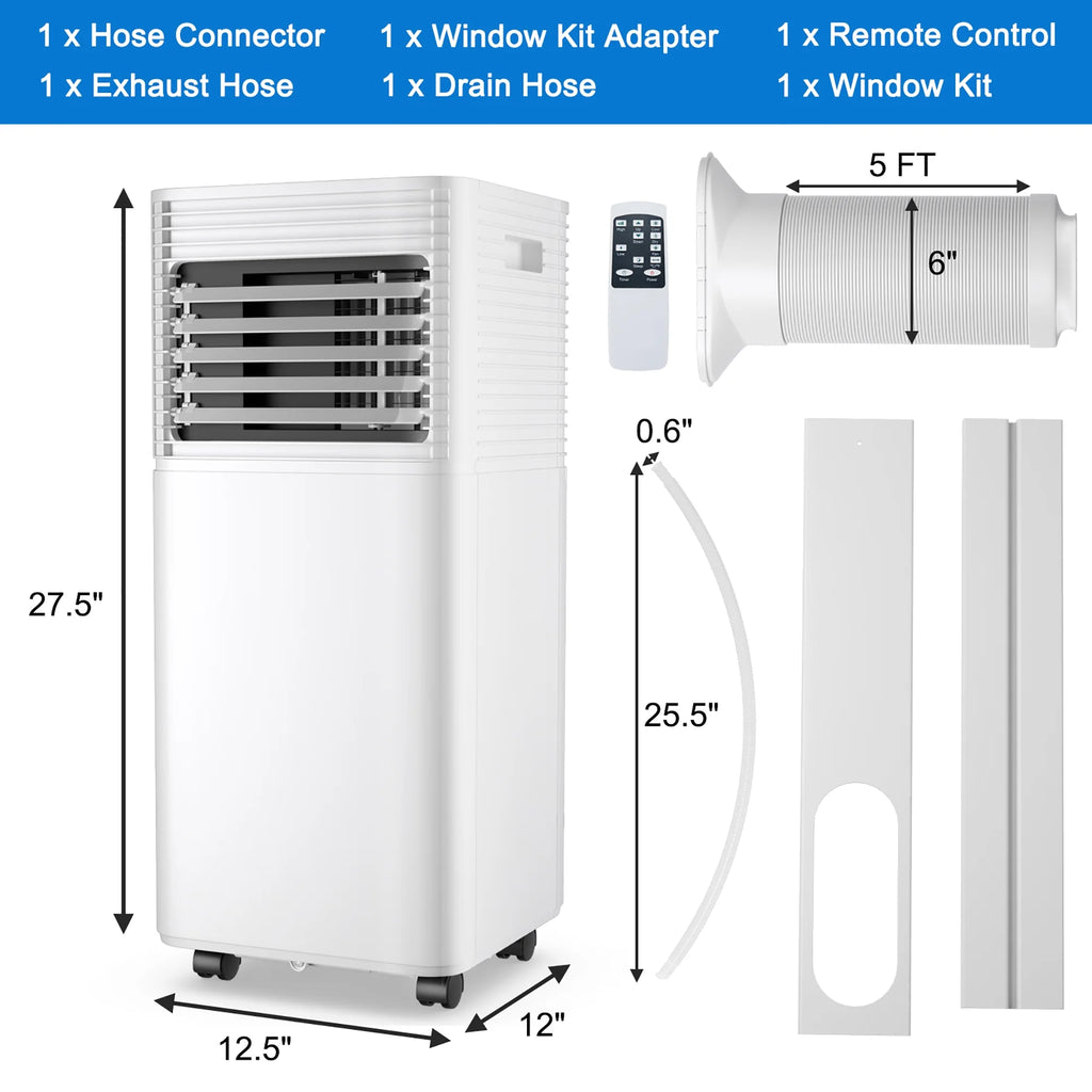 5000 BTU Portable Air Conditioner 3-in-1 Black F108512