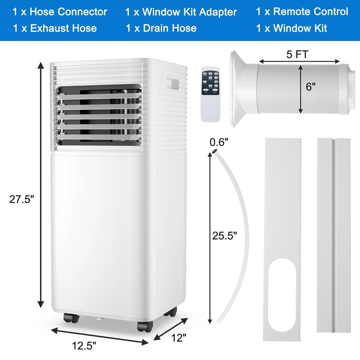 5000 BTU Portable Air Conditioner 3-in-1 Black F108512