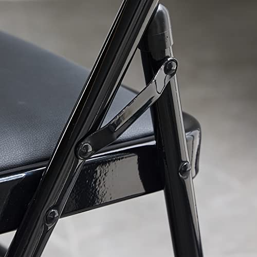 Grey 4 Pack Padded Folding Chairs with Steel Frame X47856