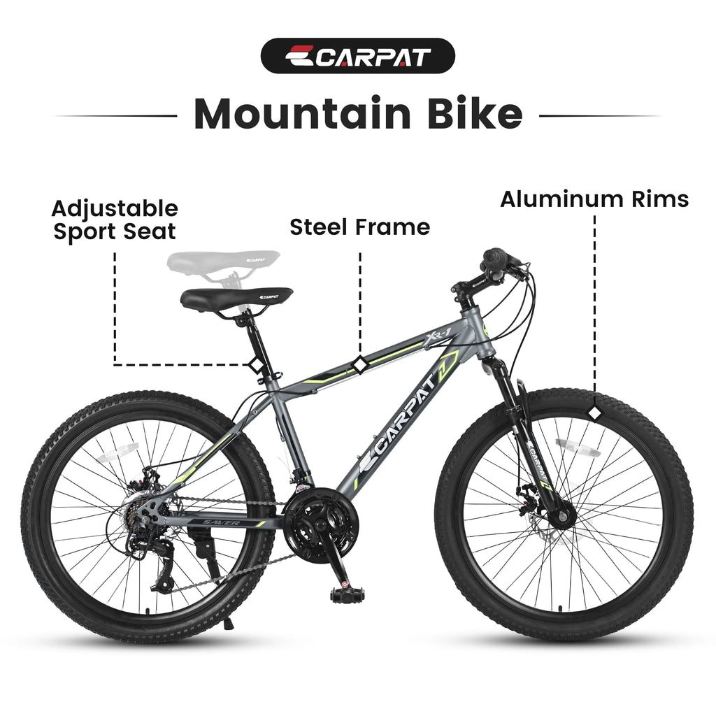 24 inch Kids Mountain Bike with Disc Brakes 21 Speed D2132
