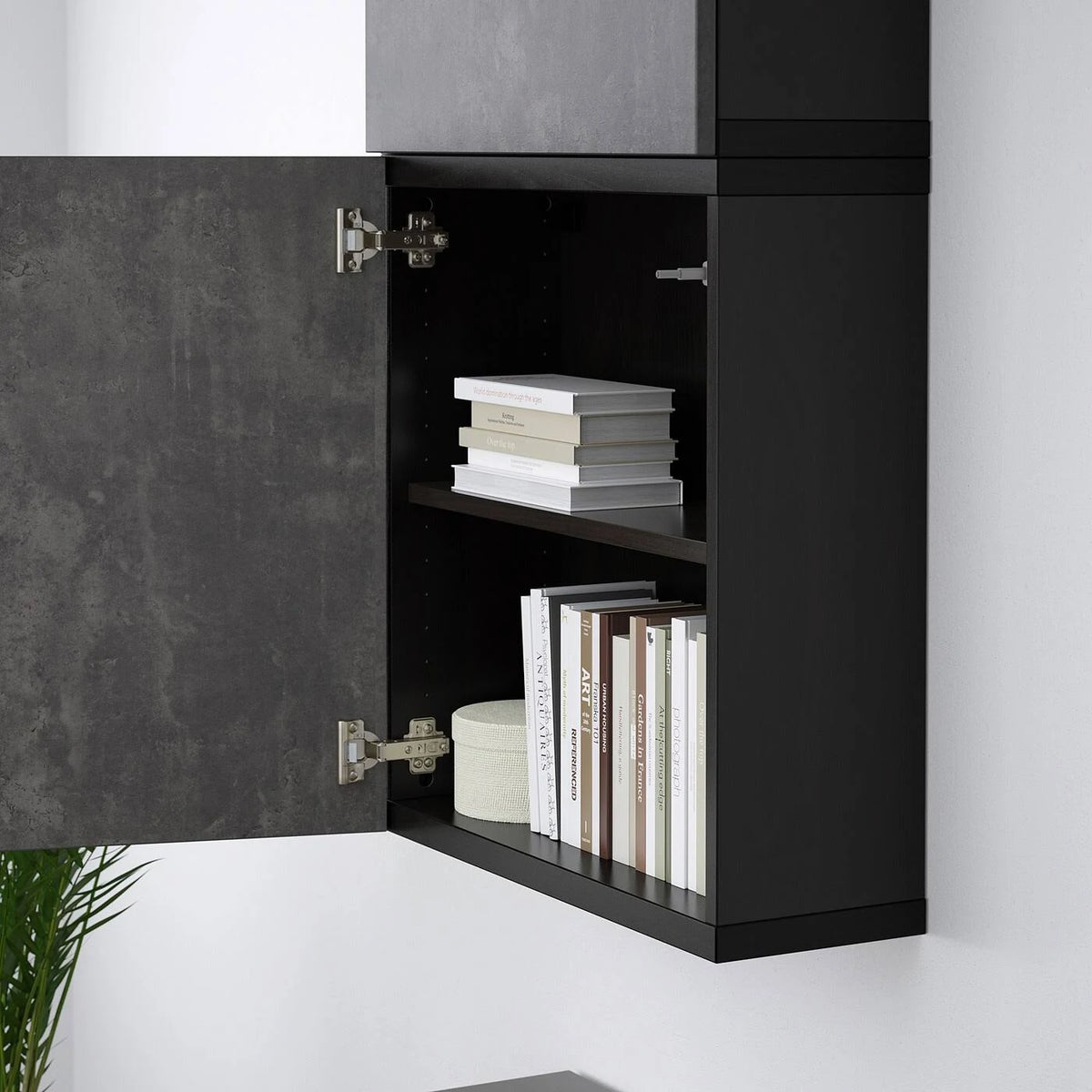 Black-Brown Wall Cabinet with 2 Doors V3625