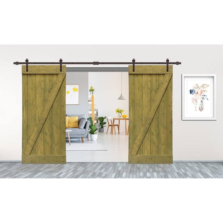 Stained Double Barn Door with Hardware Kit I52600