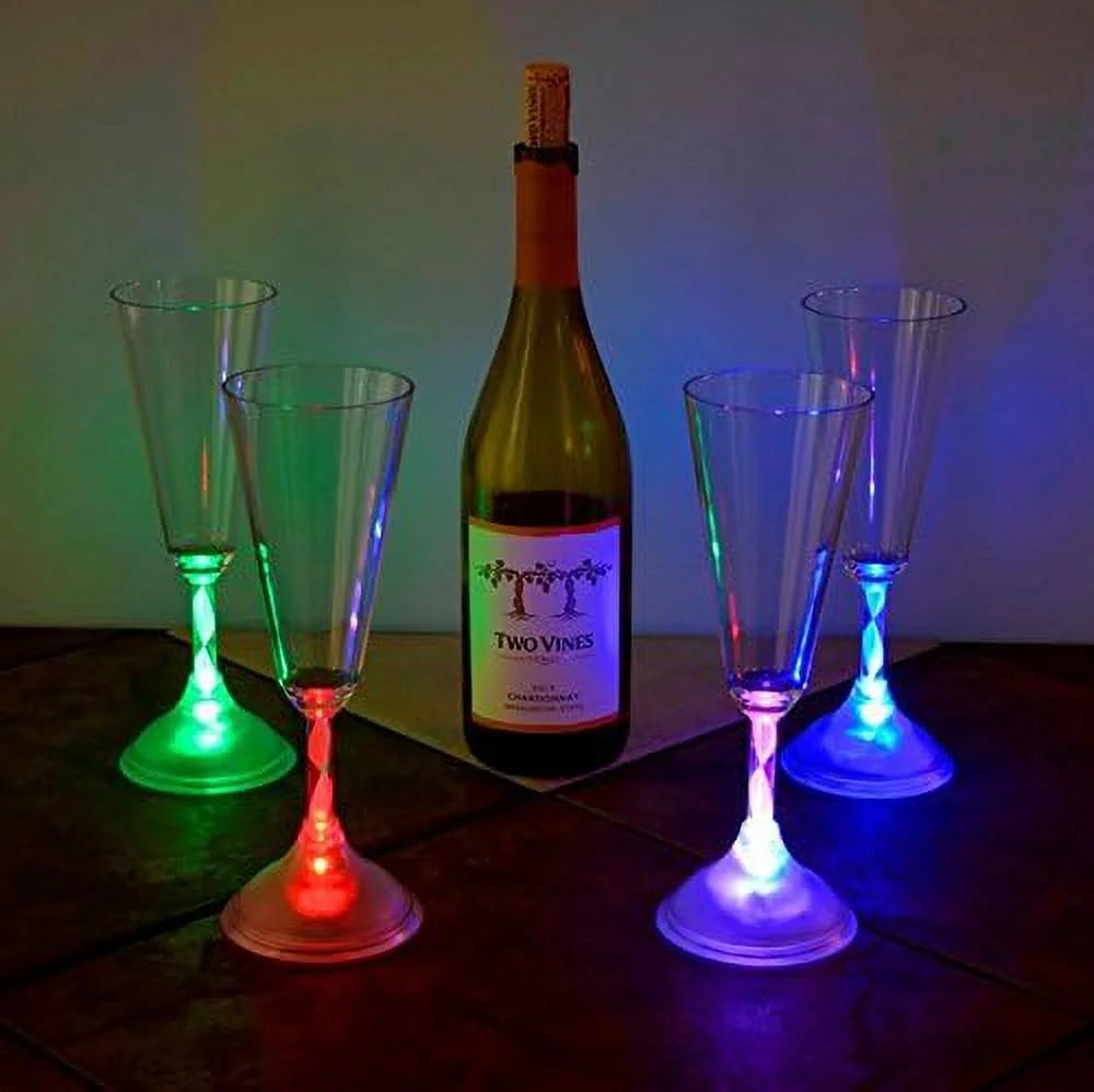 6 Oz LED Light Up Champagne Flutes Set Of 6 E441