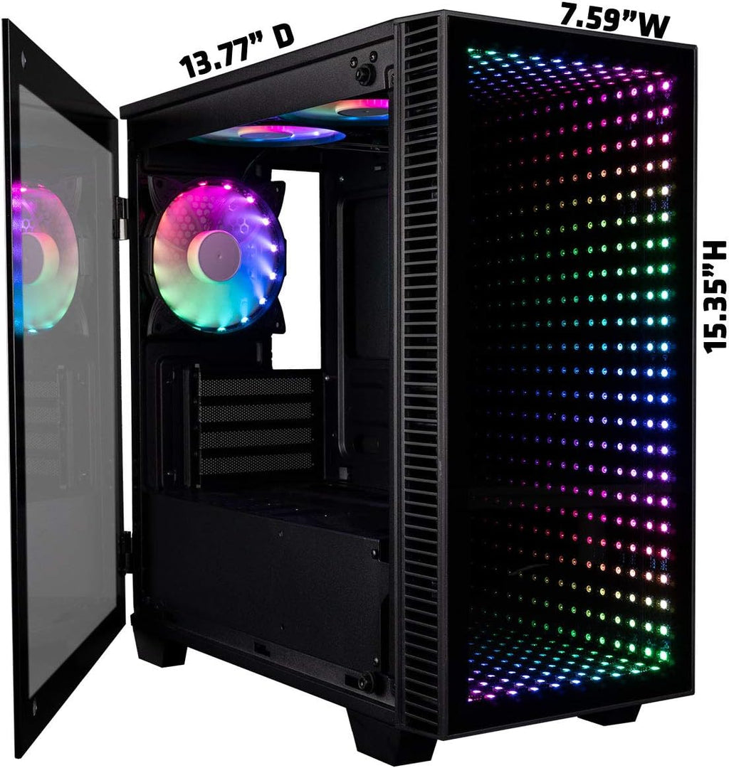 Micro ATX Gaming Desktop Case with Tempered Glass Door E548971