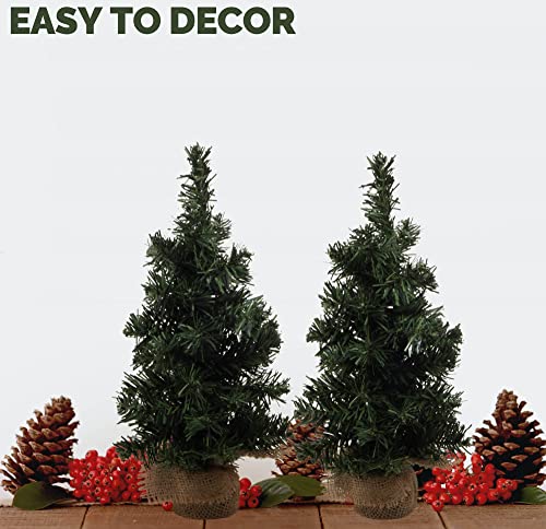 2 Pack Mini Artificial Pine Christmas Tree Table Top Decorations K95103