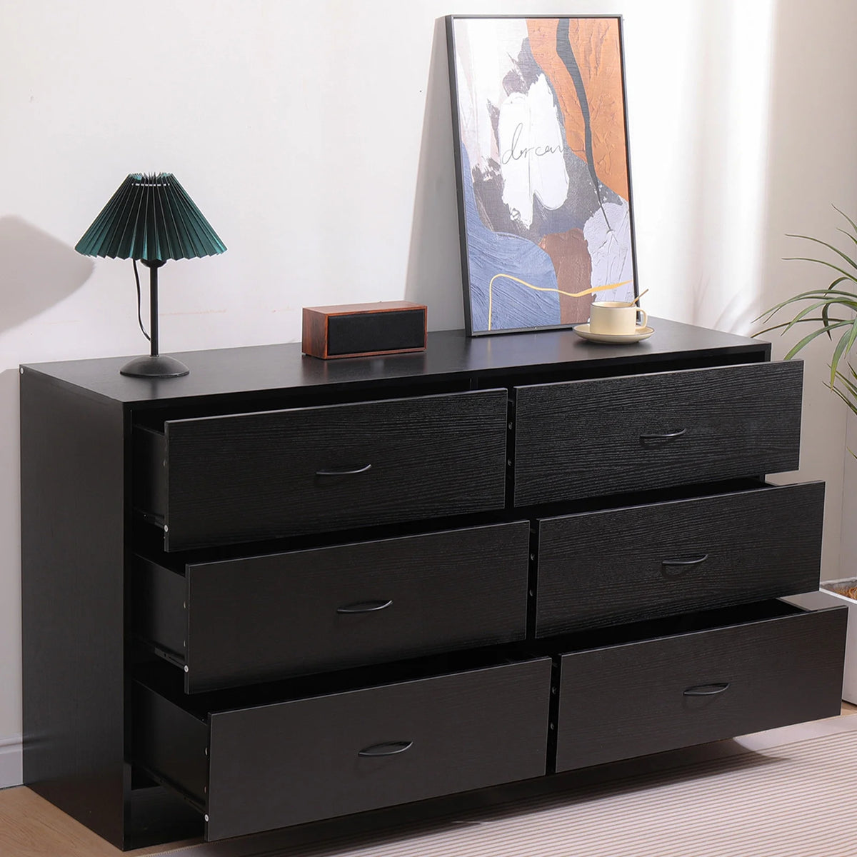 Black 6 Drawer Dresser R31367