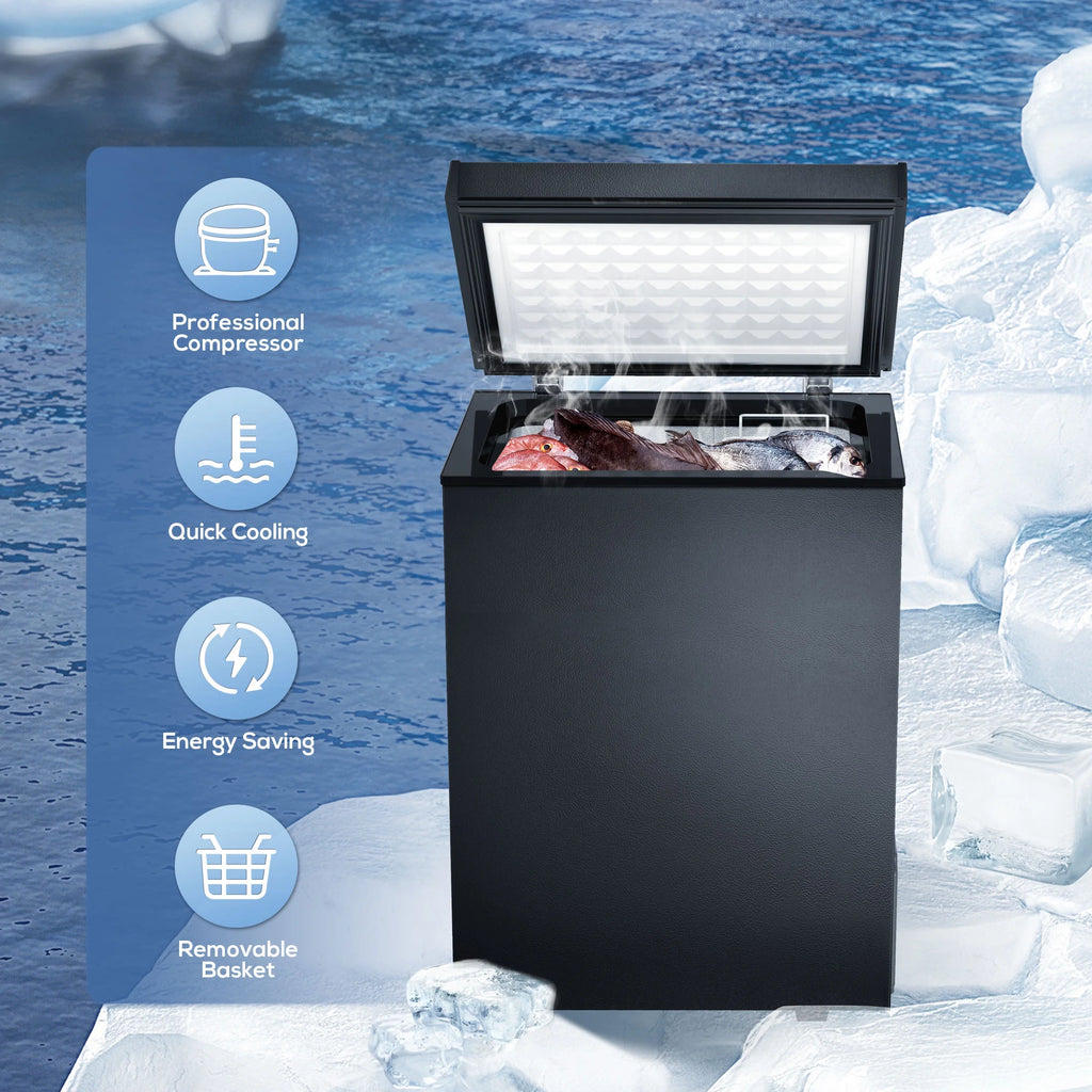 2.8 Cubic Feet Black Chest Freezer J651035