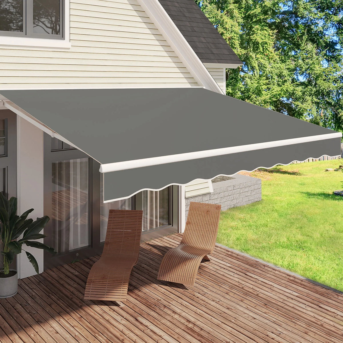 13' x 8' Retractable Patio Awning P9702