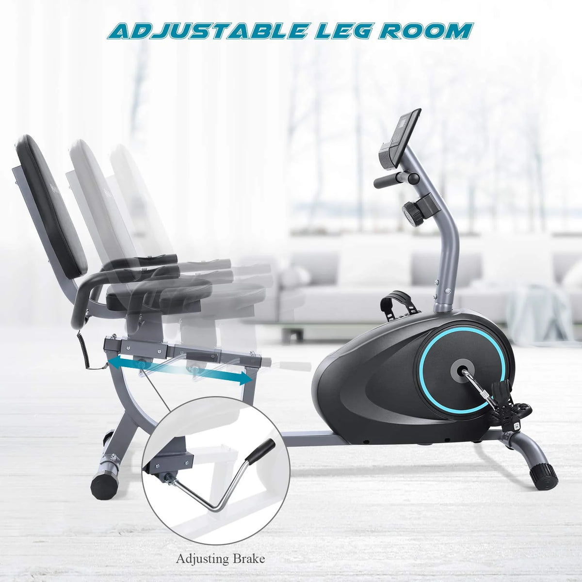 Recumbent Exercise Bike with 8 Levels Adjustable Resistance Y937107
