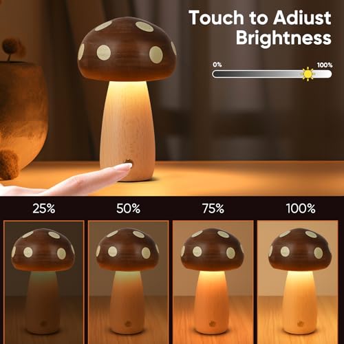 Portable Cordless Rechargeable LED Mushroom Lamp Y42629