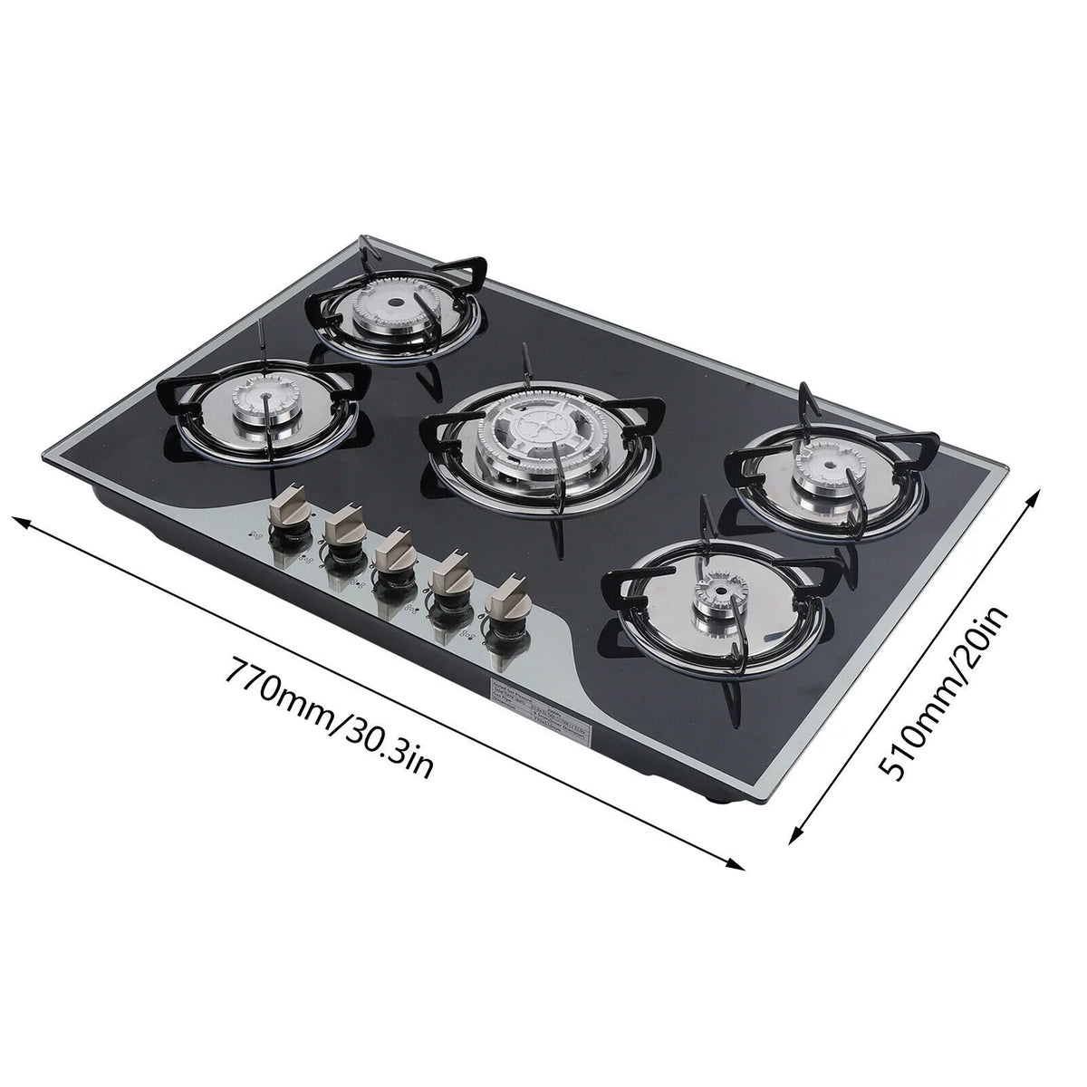 5 Burner Tempered Glass Gas Cooktop T81865