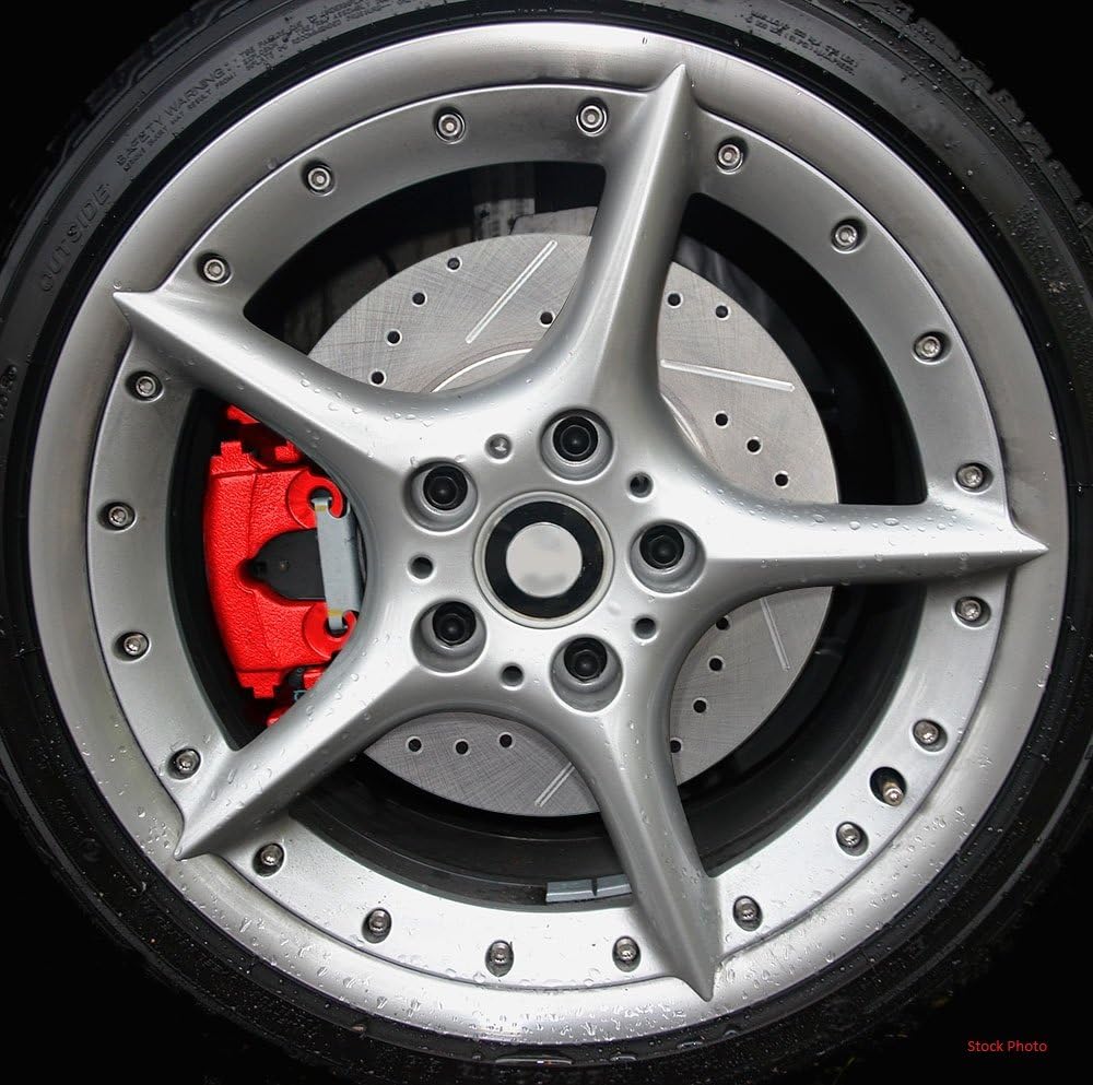 Powder Coated Red Calipers + Ceramic Brake Pads Kit Y409