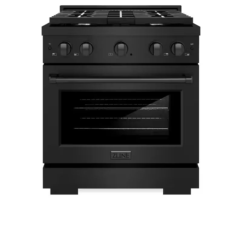 4 Burner Freestanding Gas Range & Convection Gas Oven in Black Stainless Steel X6019