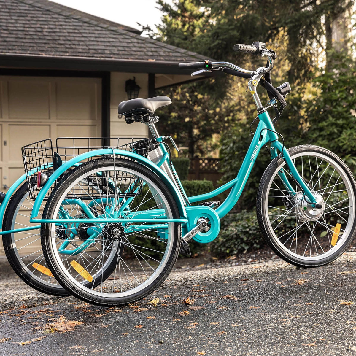 26" 350W Electric Tricycle with Basket 36V 10Ah Navy G85503