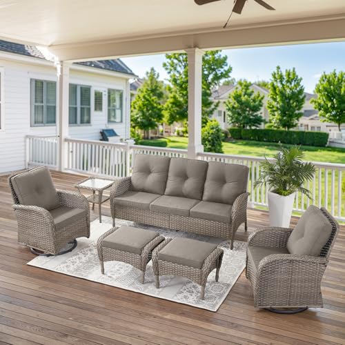 Brown Wicker High Back Patio Club Chair Set of 2 with Removable Cushions X440187