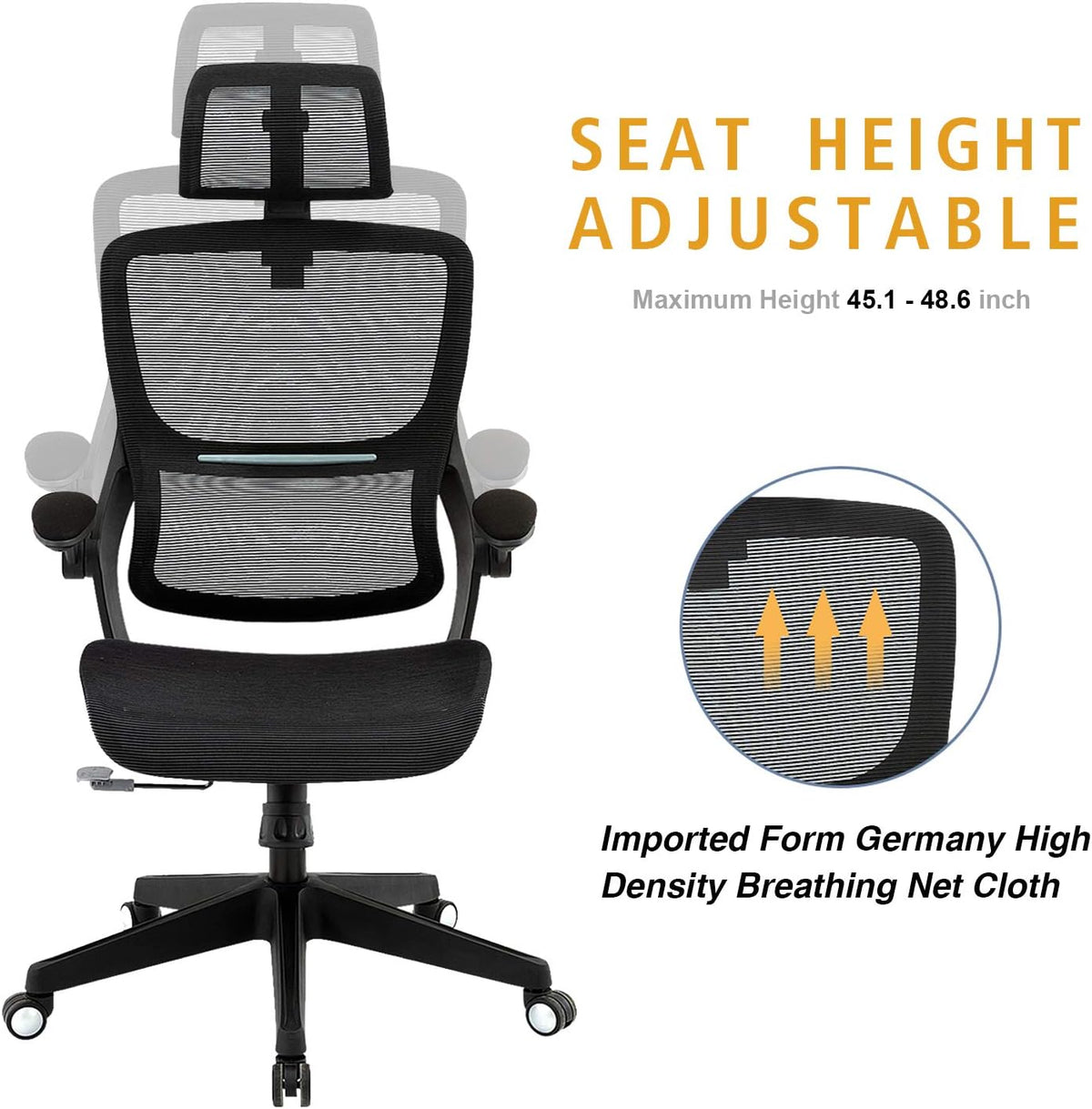 Black Ergonomic Mesh Office Chair with Lumbar Support T61966
