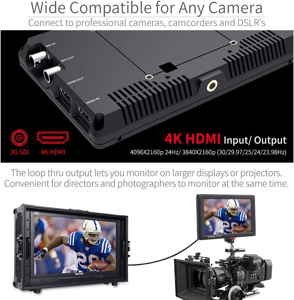 7 Inch 2200nit DSLR Camera Field Monitor Full HD 1920x1200 3G SDI 4K HDMI C23440