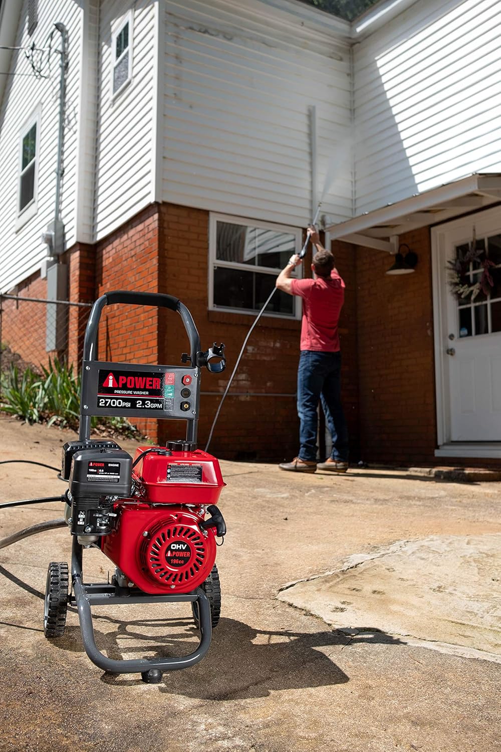Gas Powered Pressure Washer 2700 PSI 2.3 GPM 7HP with 3 Nozzle Attachments M40343