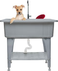 Portable Dog Bathing Station with Removable Shelf and Massage Brush G1125