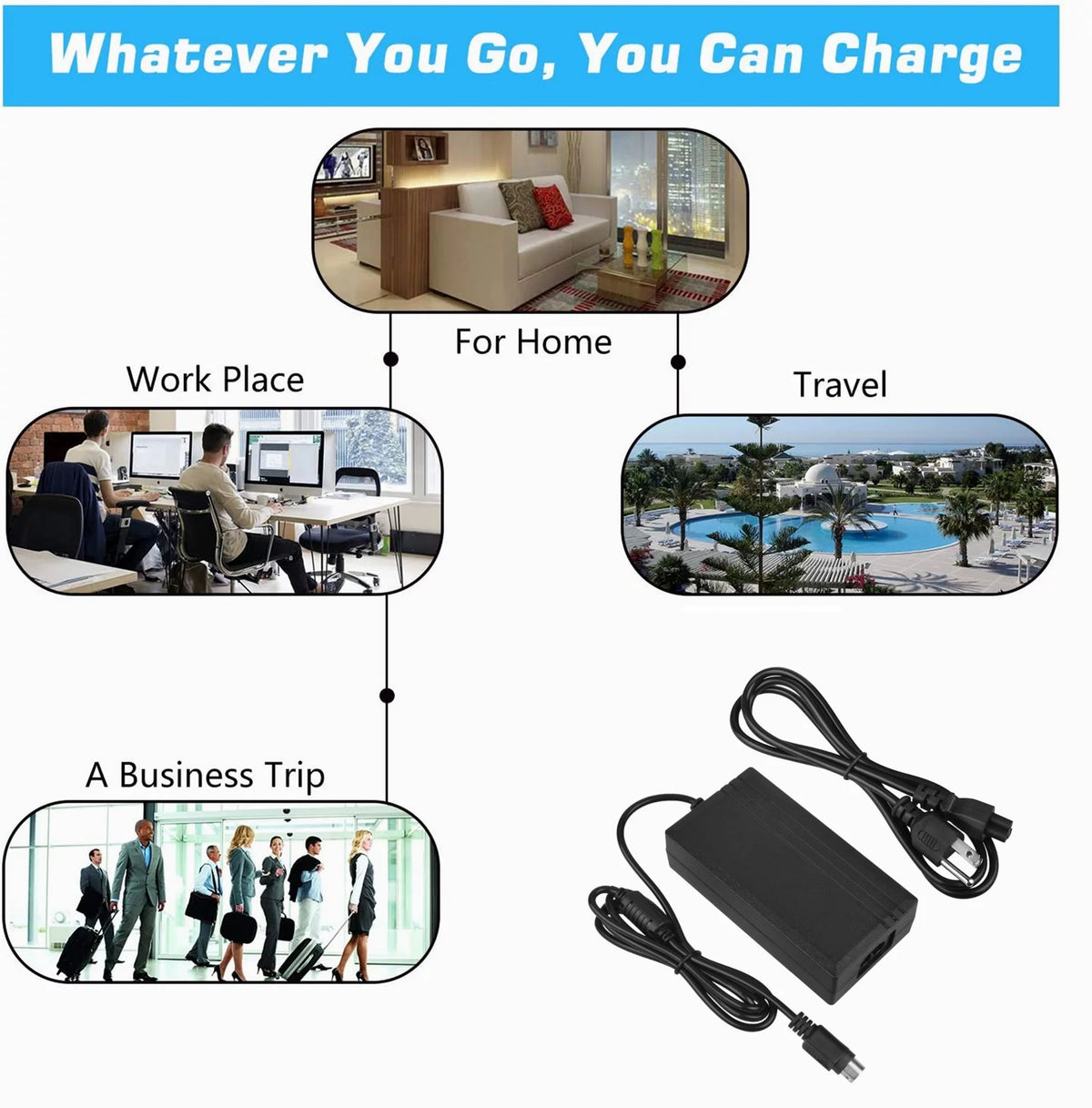 4-Pin DIN AC/DC Adapter Switching Power Supply Cord Cable N36442