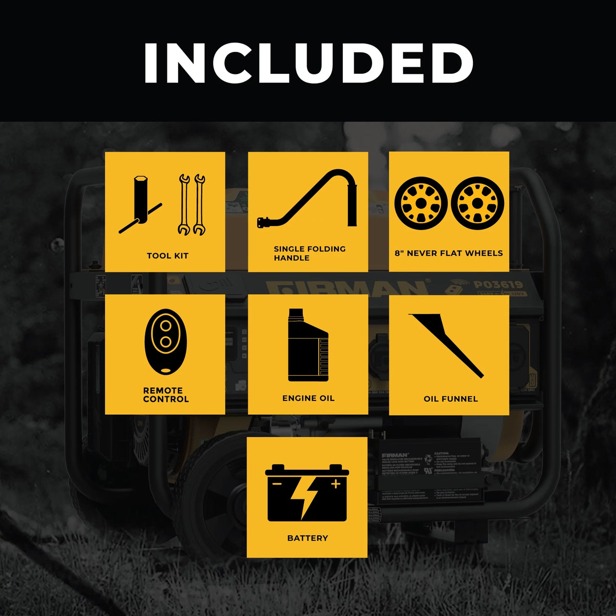 4550/3650 Watt Gas Portable Generator with Wheel Kit Q666