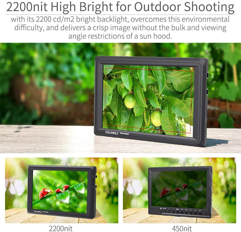 7 Inch 2200nit DSLR Camera Field Monitor Full HD 1920x1200 3G SDI 4K HDMI C23440