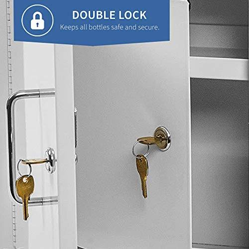 Beige Double Door Locking Cabinet with Adjustable Shelf B1598