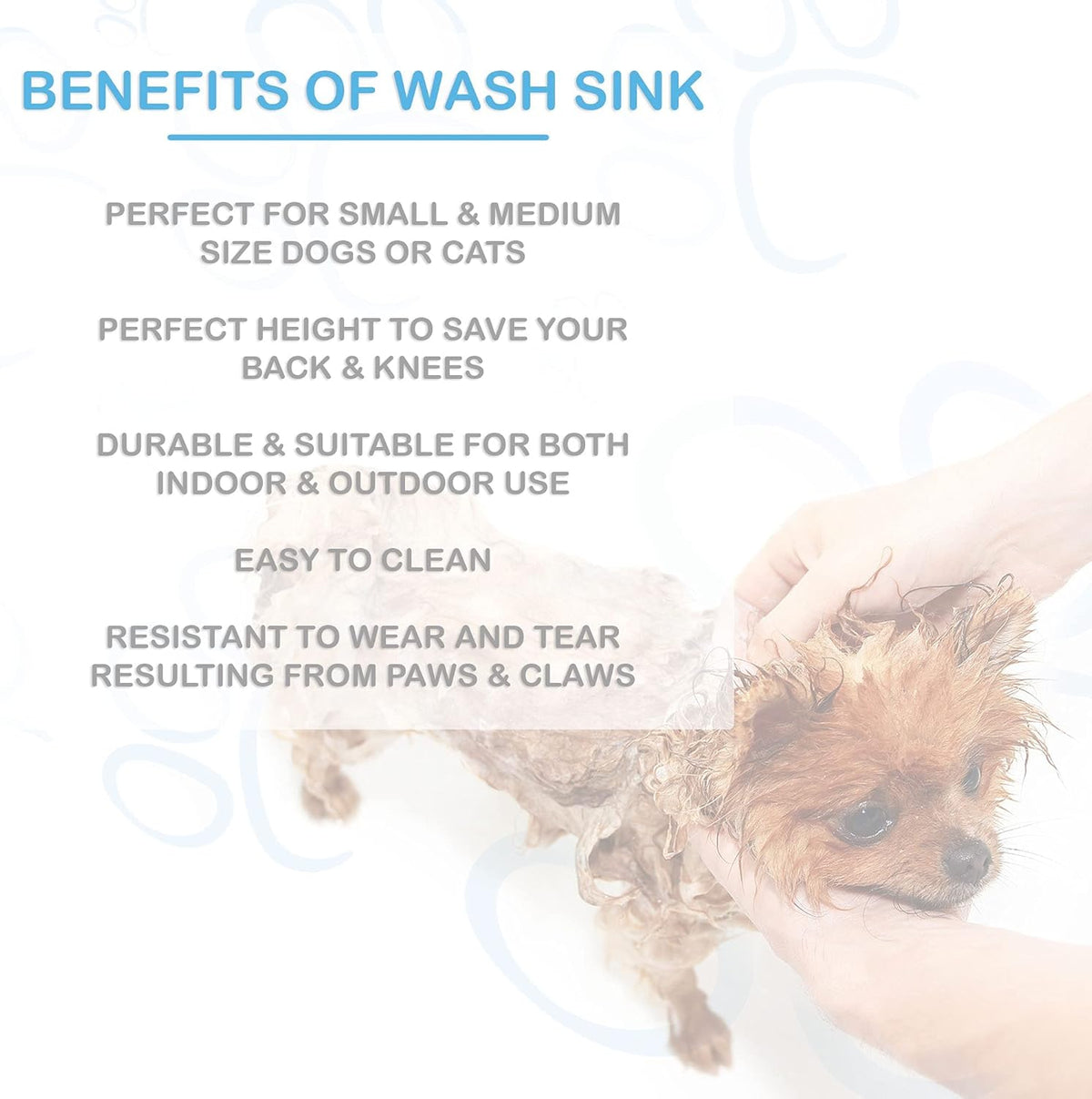 Portable Dog Bathing Station with Removable Shelf and Massage Brush G1125