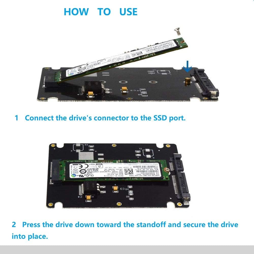 M.2 to 2.5 inch SATA Enclosure Adapter Pack of 2 M1547