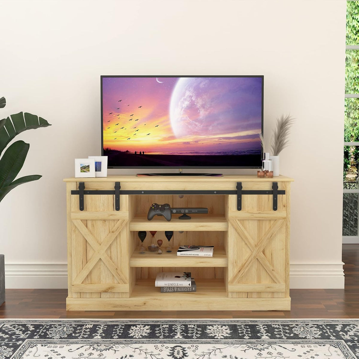 Warm White Wood TV Stand F971611