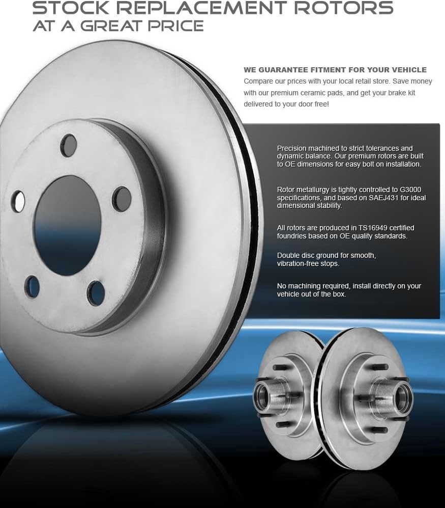 356mm 5 Lug Rotors Ceramic Brake Pads Hardware Sensors O387464