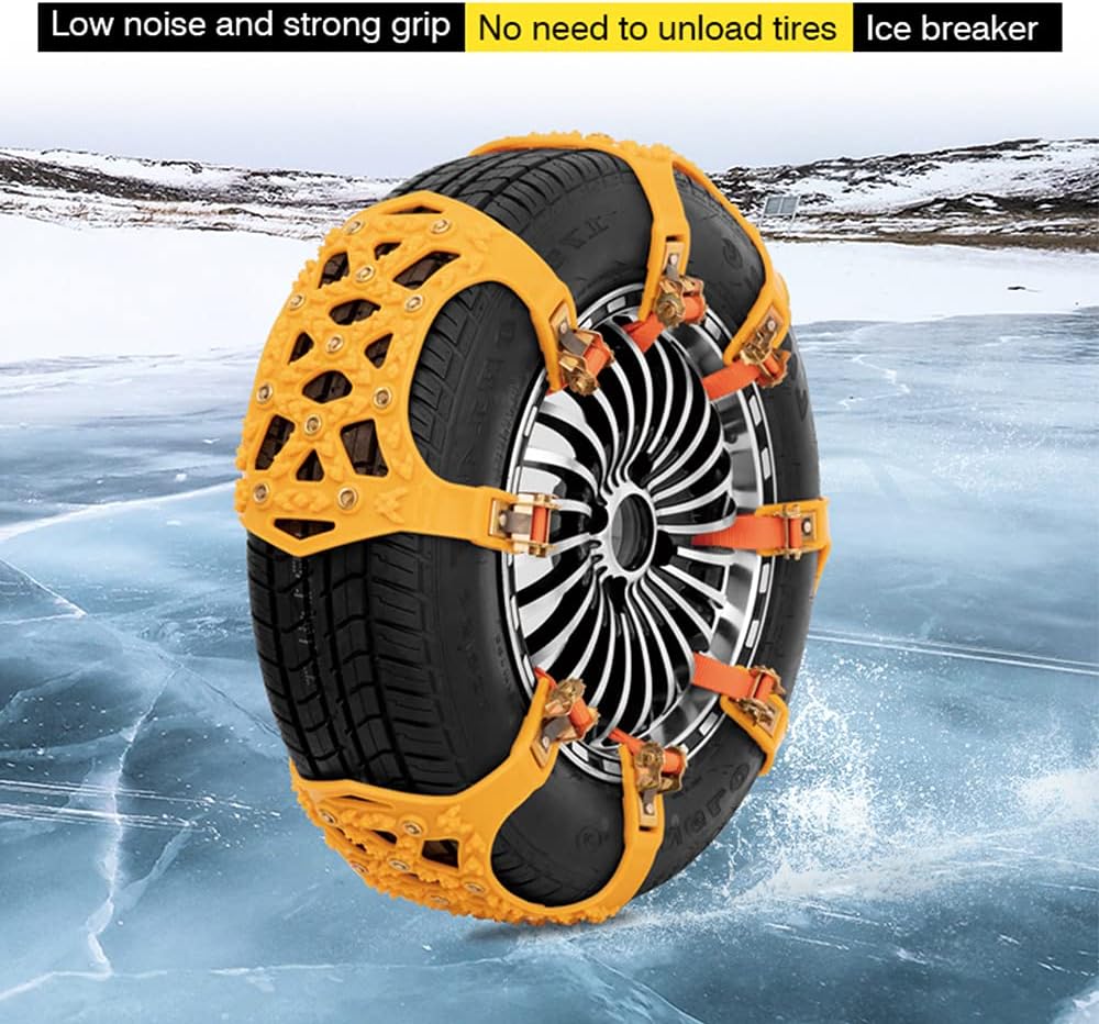 Universal Snow Chains 6pcs 8mm Adjustable Tire Chains A964922