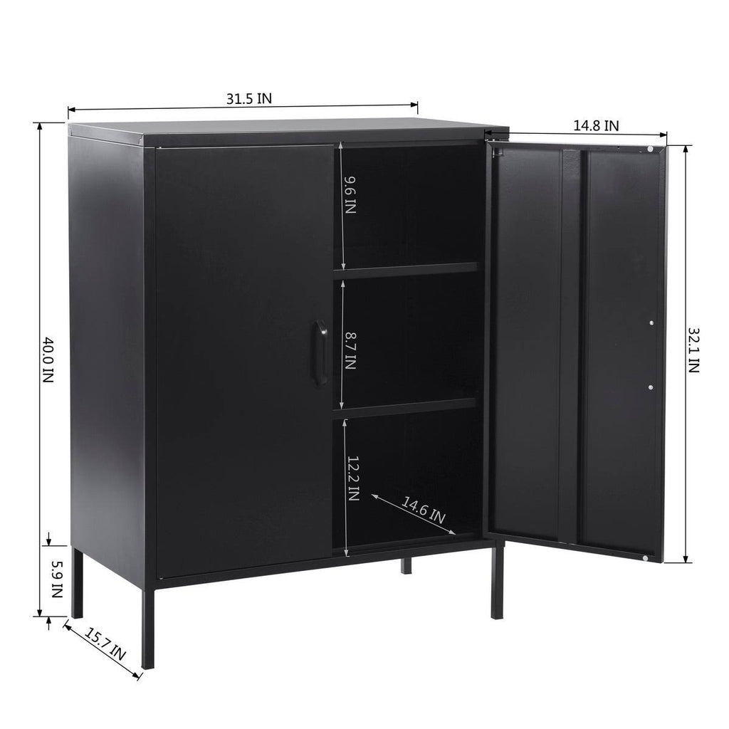 White Metal 2-Door Storage Cabin F85315
