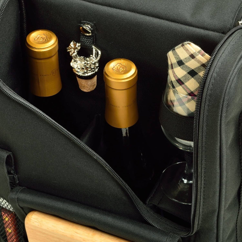 Bordeaux Wine & Cheese Cooler Bag with Glass Wine Glasses & Blanket H4573