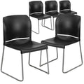 Black 5 Pk. Stack Chair with Sled Base X68095