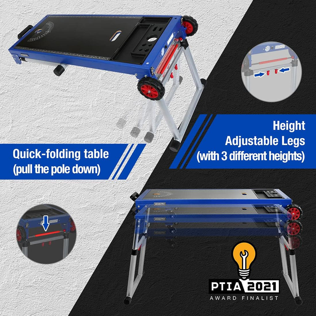 Portable Folding Workbench with Adjustable Legs J868