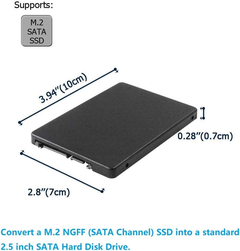 M.2 to 2.5 inch SATA Enclosure Adapter Pack of 2 M1547