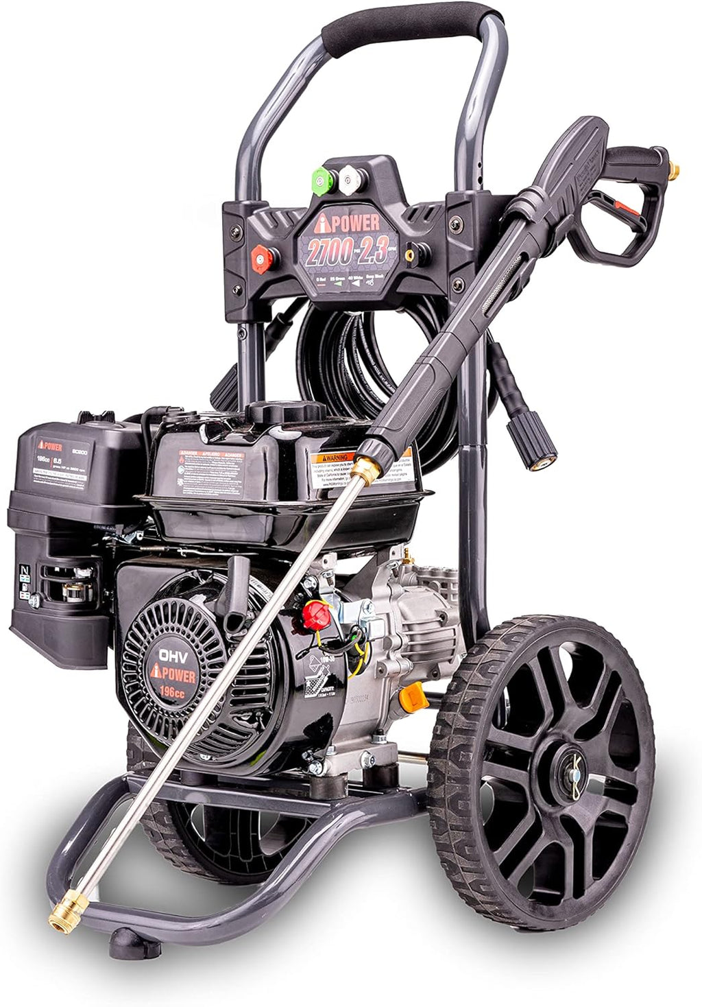 Gas Powered Pressure Washer 2700 PSI 2.3 GPM 7HP with 3 Nozzle Attachments M40343