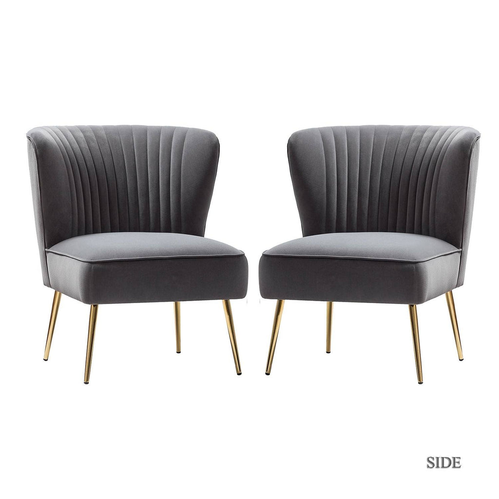 Red Gold Legs Side Chair Set of 2 O20520