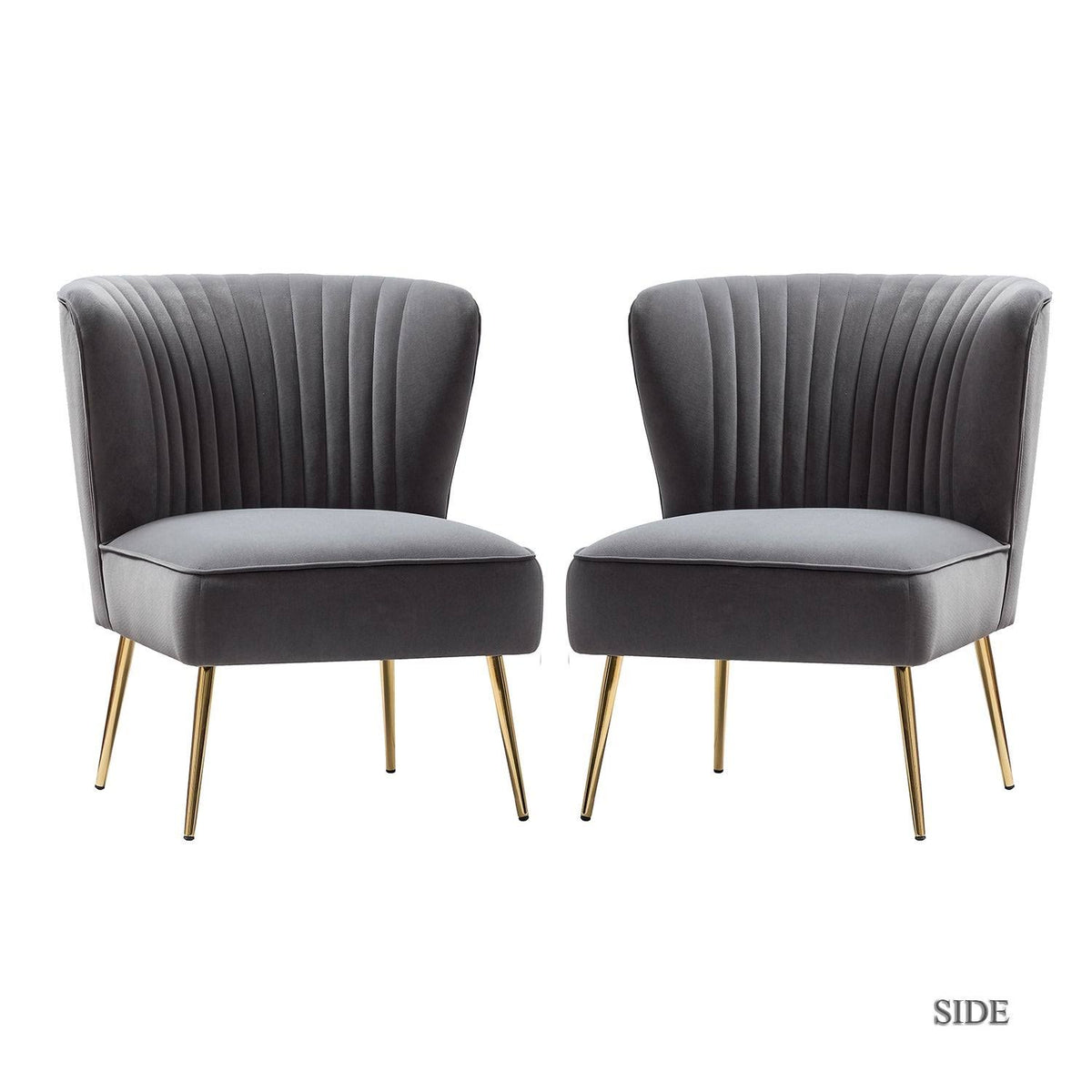 Red Gold Legs Side Chair Set of 2 O20520