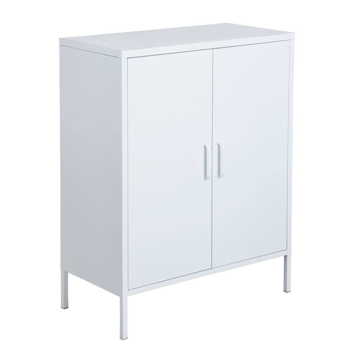 White Metal 2-Door Storage Cabin F85315