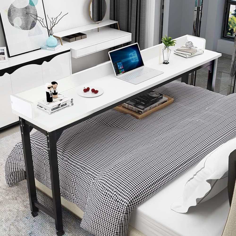 71 Inches Mobile Overbed Table Laptop Desk with Wheels O12800