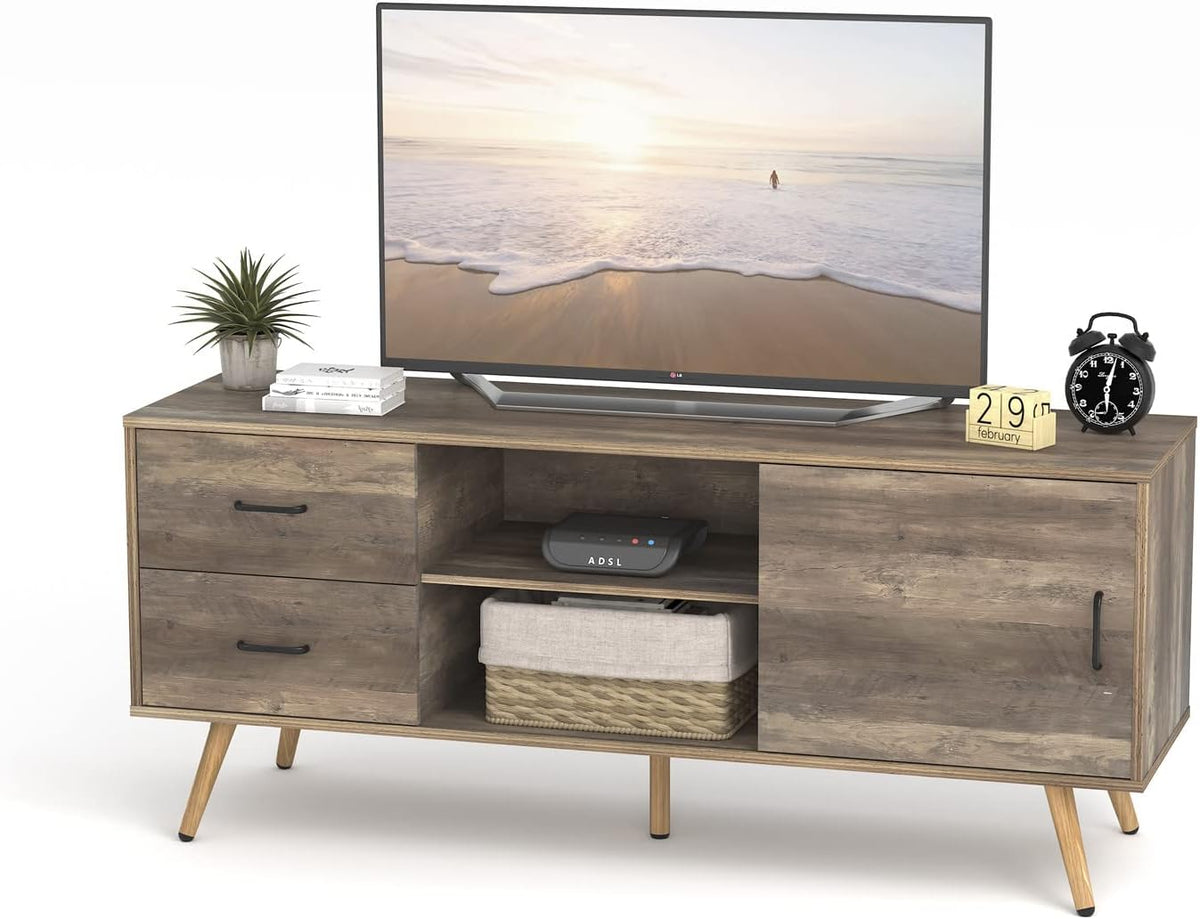 60 inch Black TV Stand with Storage and Shelves N4751